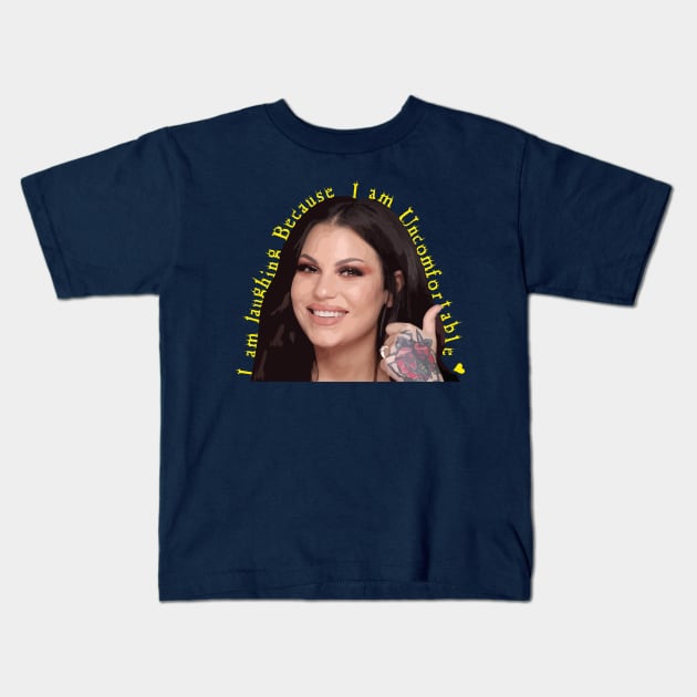 I'm Laughing because i'm uncomfortable Bailey Sarian Kids T-Shirt by ahstud 